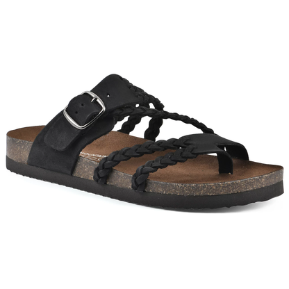 Vellara | Women's Braided Strap Big Buckle Cork Footbed Sandal