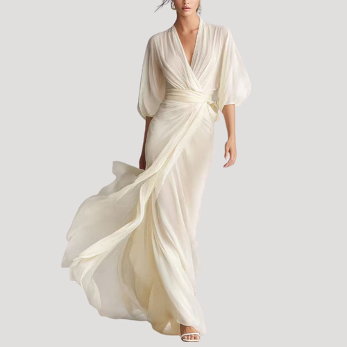 Viviana | Women's Wrap Front Long Sleeve Maxi Dress